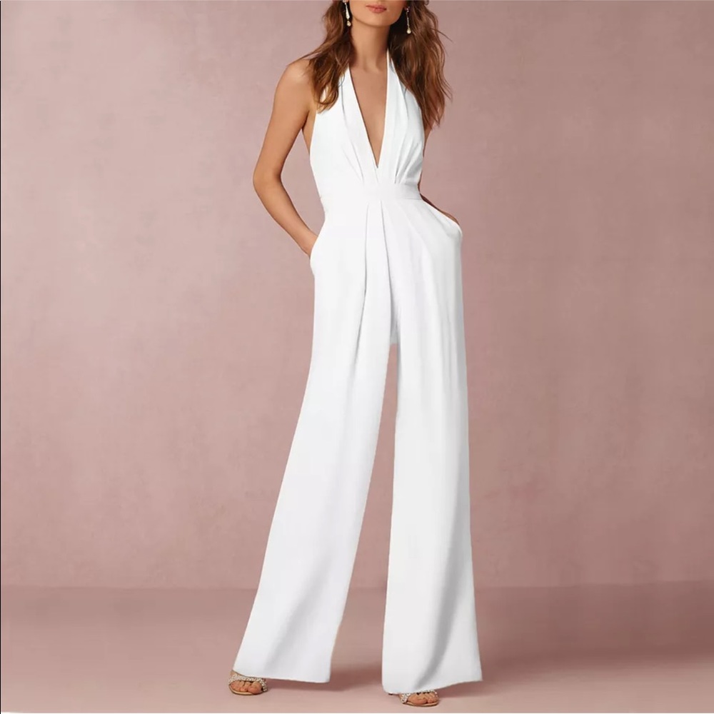 ELEGANT CHIC WHITE ONE PIECE JUMPSUIT 💜